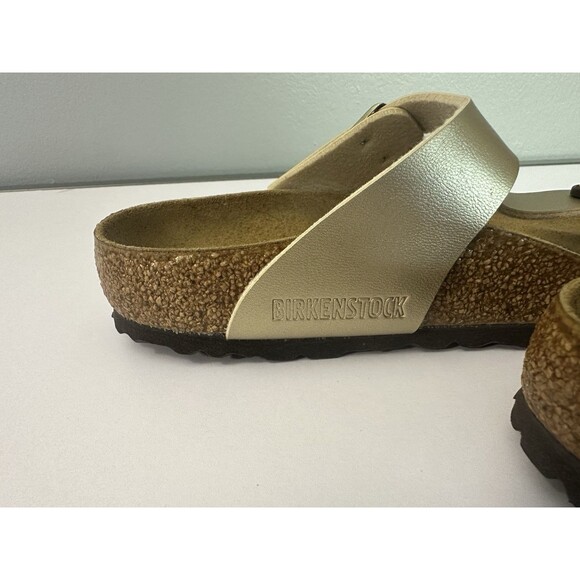 Birkenstock Gizeh Glammar GOLD Burke Flor EU-36 US 6-6.5 Hard Footbed NWOT - Picture 6 of 8